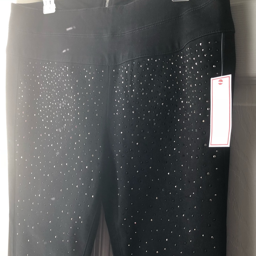 Silver and black embellished skinny leg pant